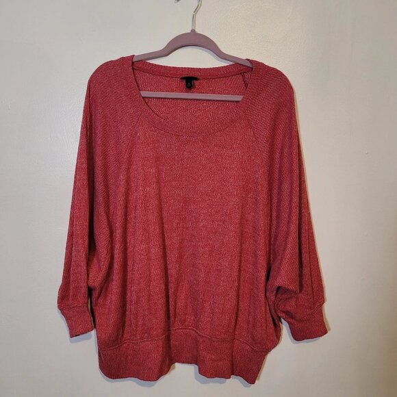 torrid Sweaters - Torrid Red/Pink Sweater Dolman Sleeves Textured Size 3